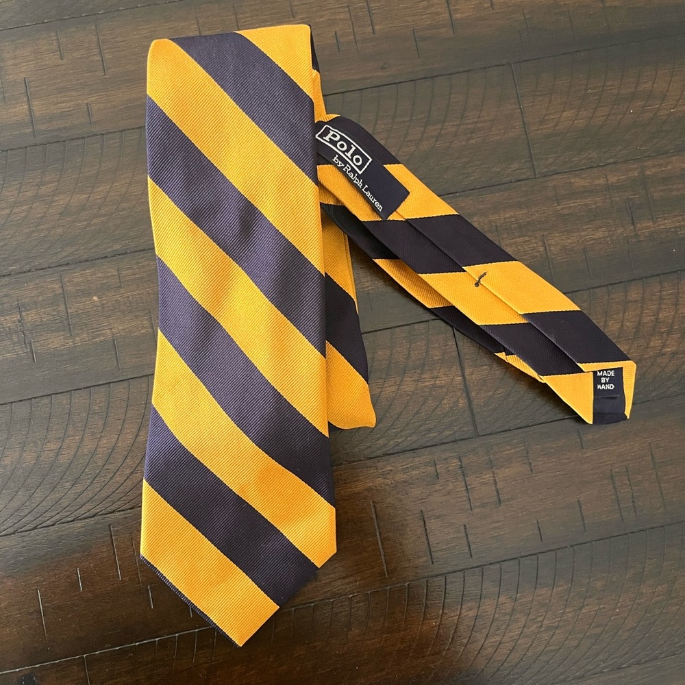 Polo by Ralph Lauren Yellow and Black Striped Tie